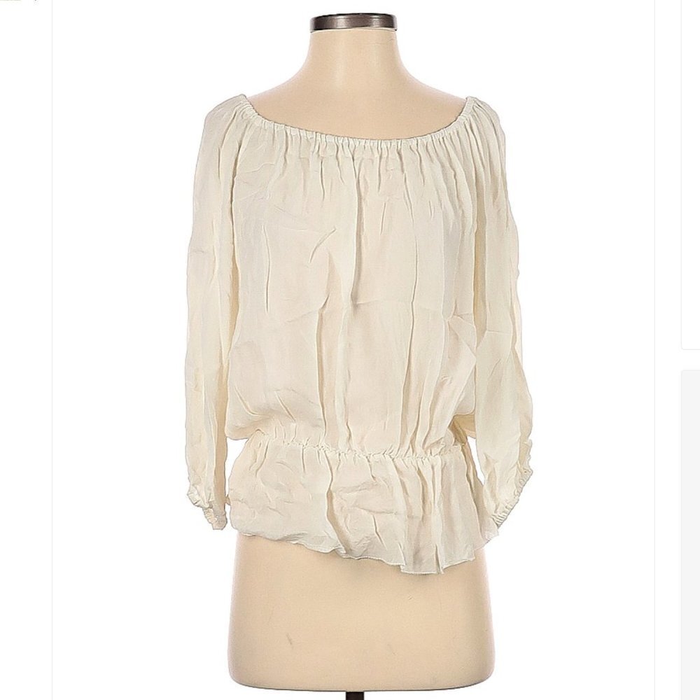 Joie Silk Long Sleeve Boho Cottage Core Coastal Top Size S
